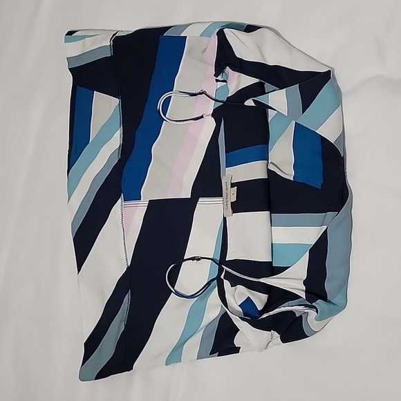 Calvin Klein Jean's Blue Striped V- Neck Cami Blouse - Picture 6 of 9